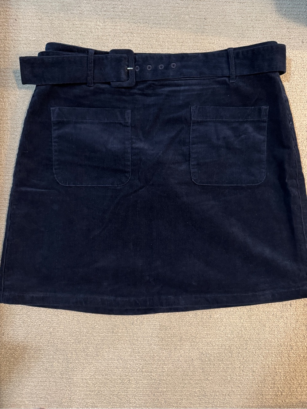 Penningtons Dark Navy Corduroy Belted Mini Skirt
